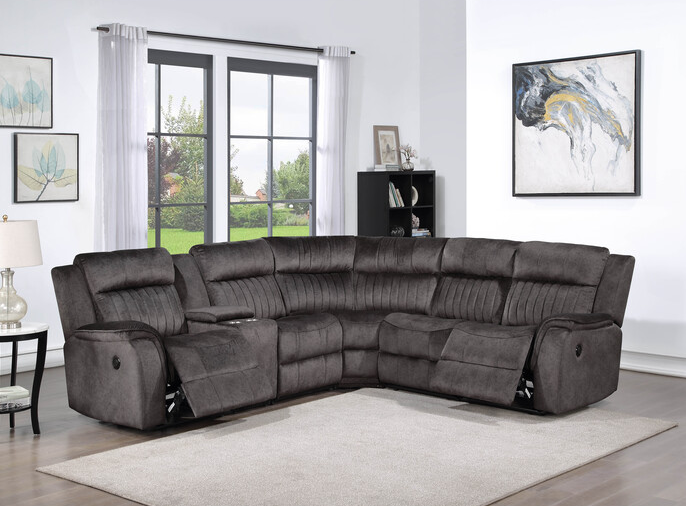 Thumbnail: Sectional Sofa w/ Power Recliner
