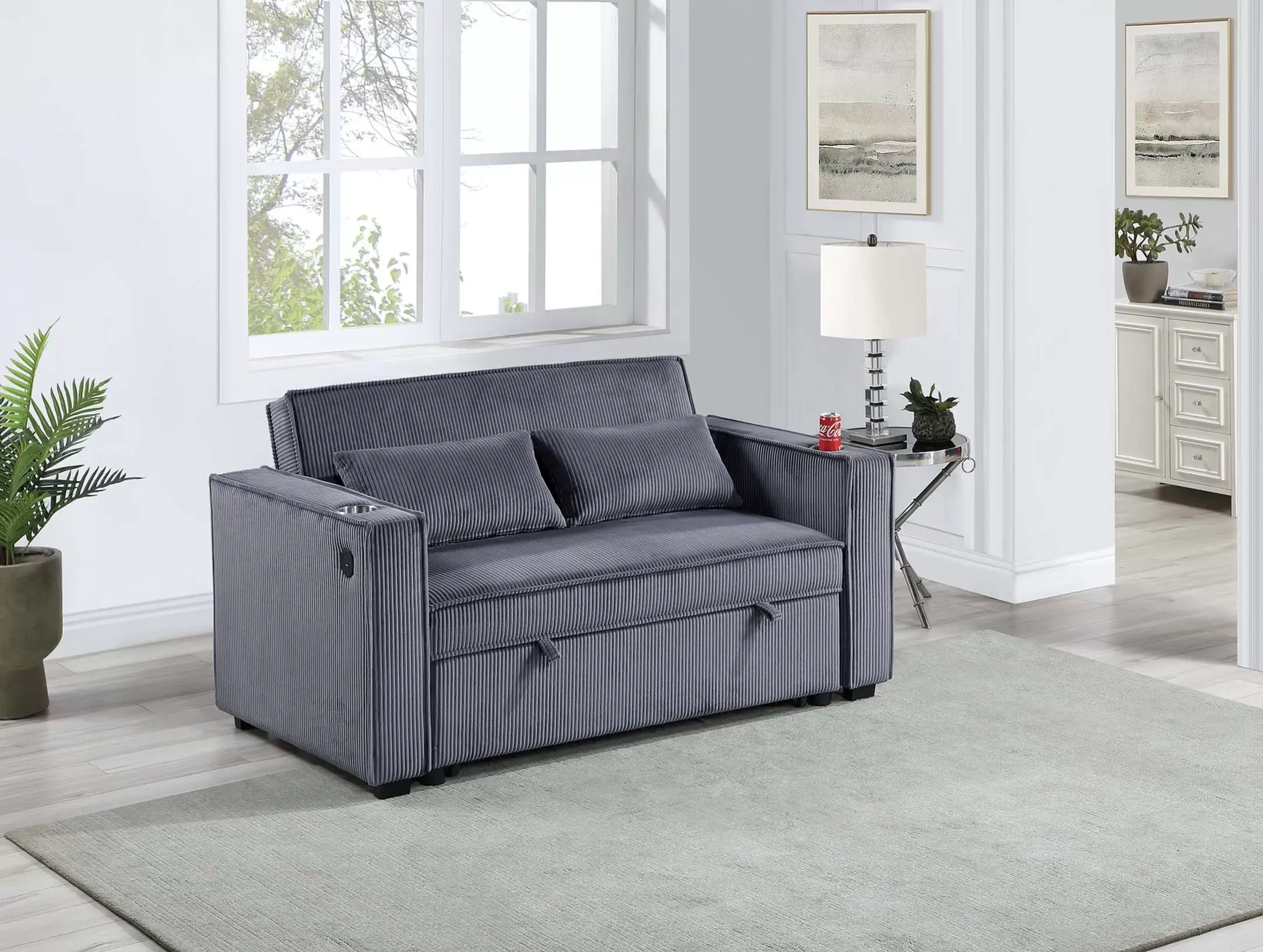 Poundex Convertible Sofa – F8547