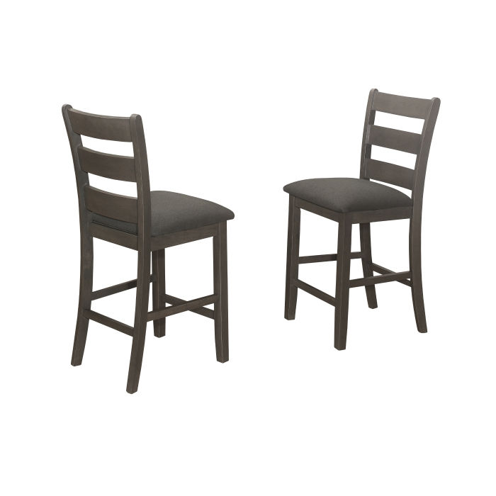 Gray Wooden Counter Height Chairs (Set of 2)