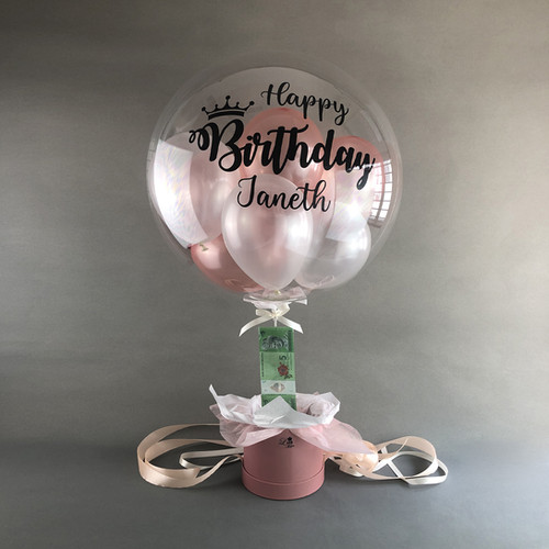 Helium Hot Air Bubble Balloon Surprise Money String Gift Box | Luxe Florist