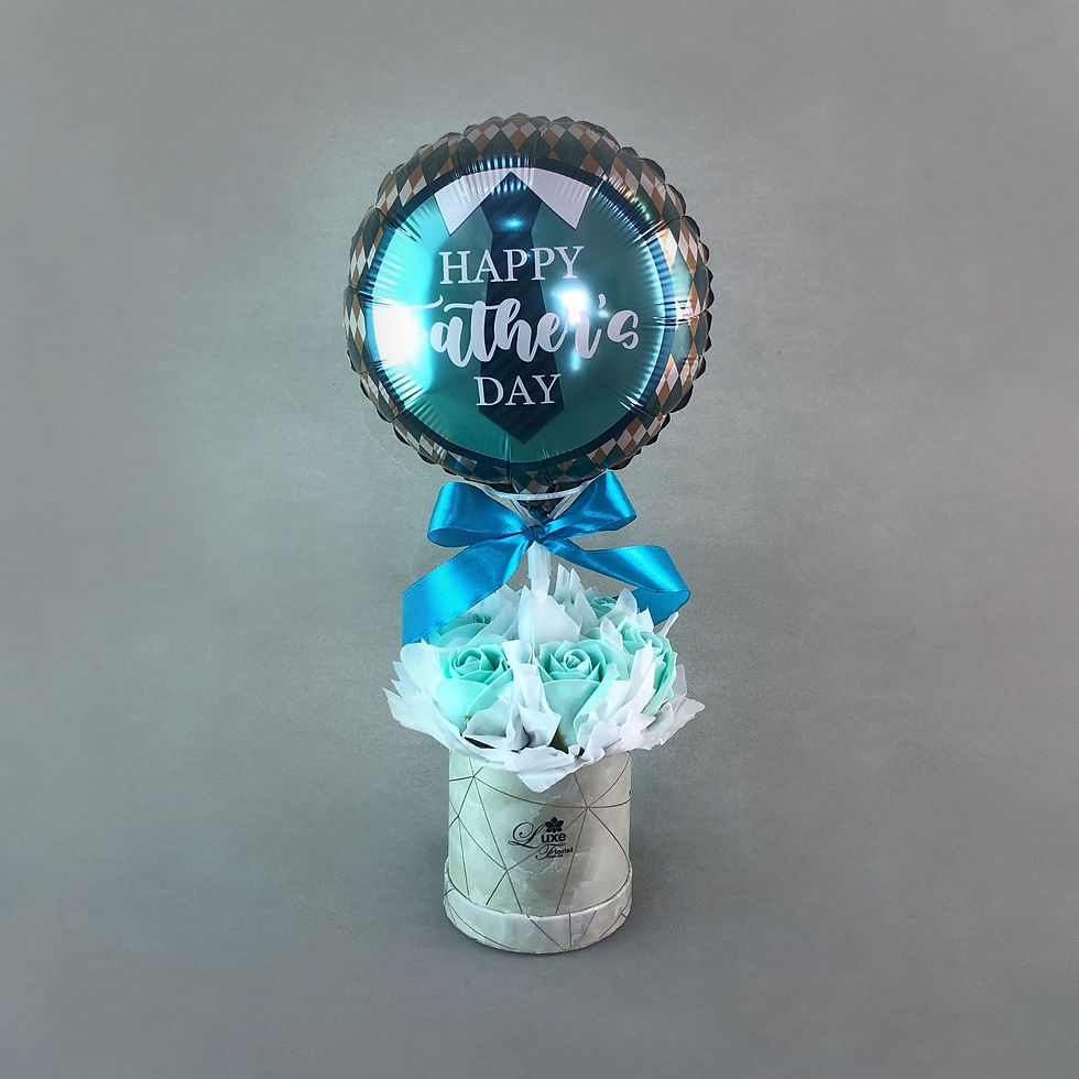 Thumbnail: Happy Father's Day 8 inch Foil Balloon Rose Soap Flower Box