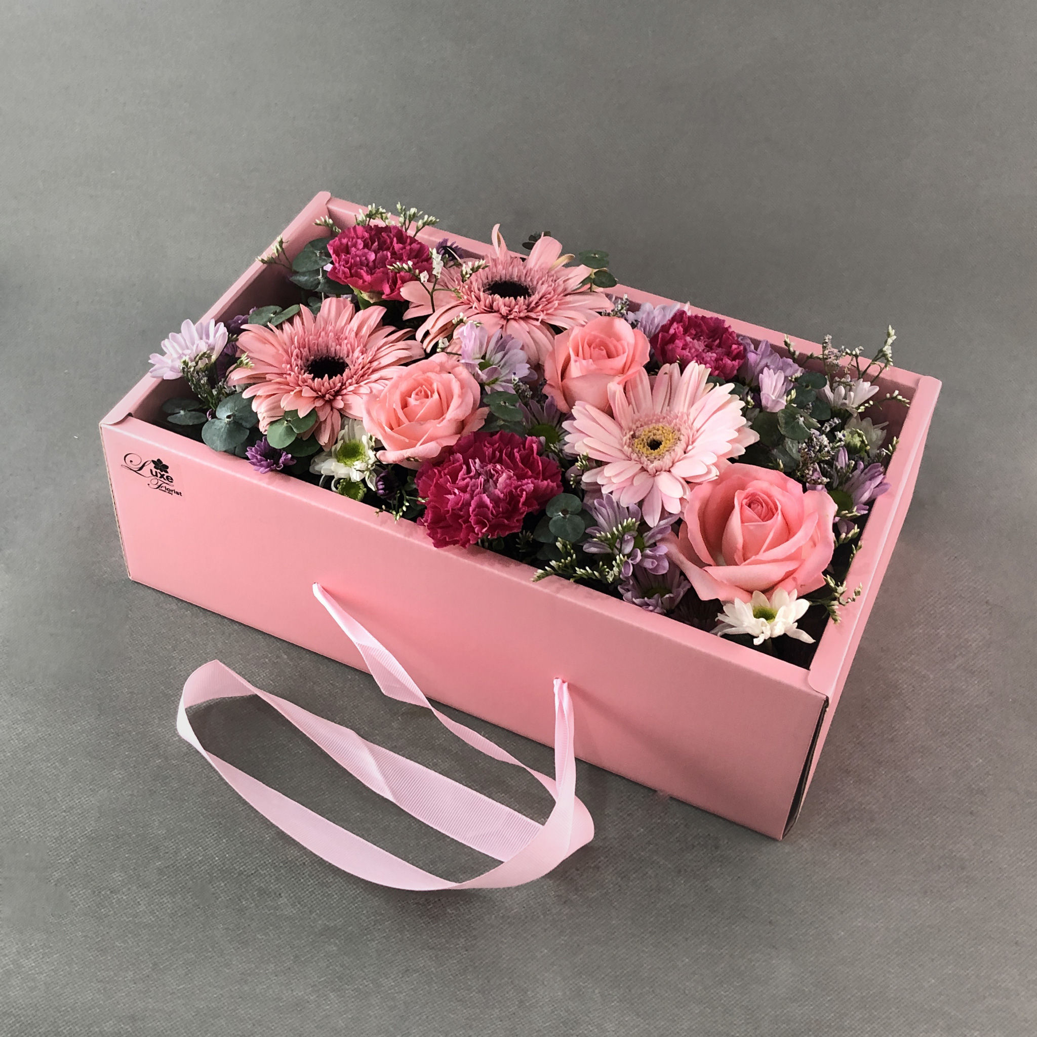 Fresh Gerbera and Rose Flower Box