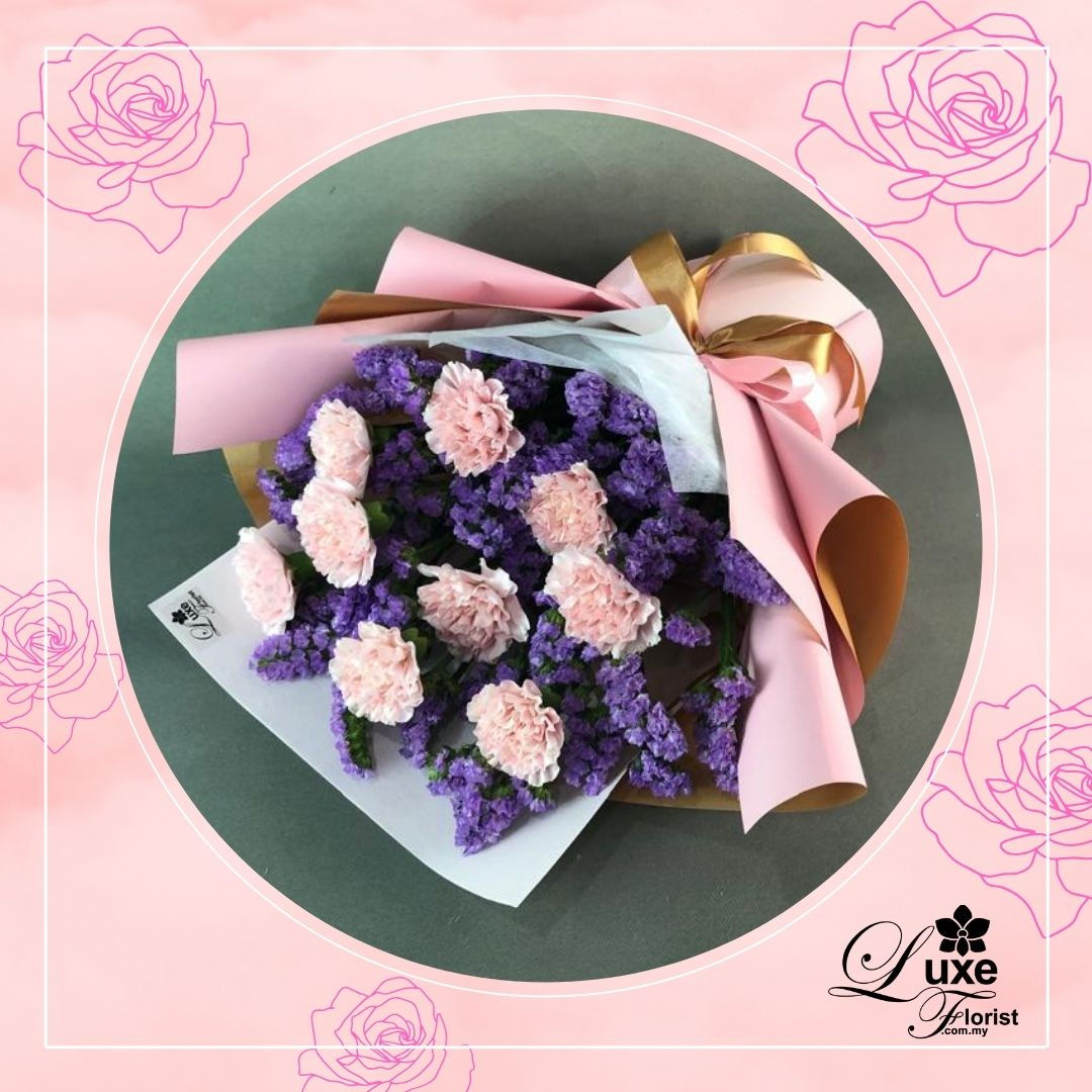 Fresh Snow Pink Carnation Bouquet