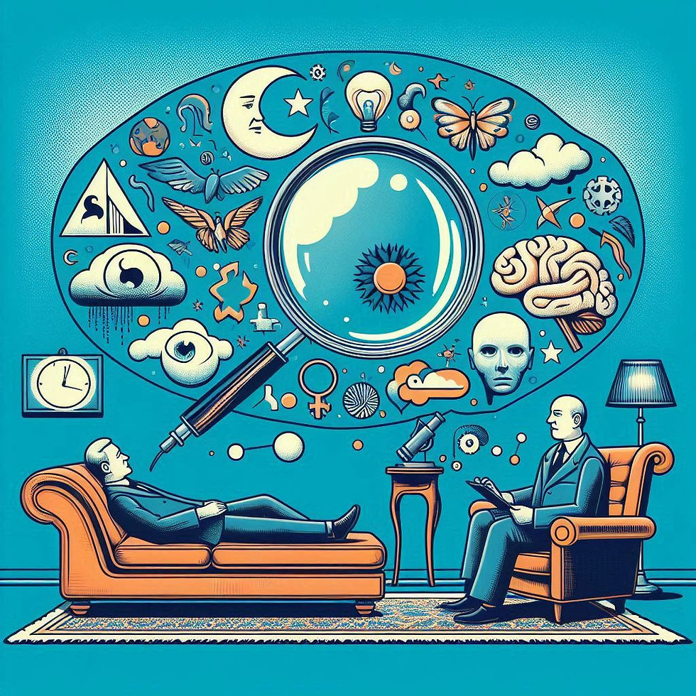 Ilustração: sessão de psicoterapia, mente explorada