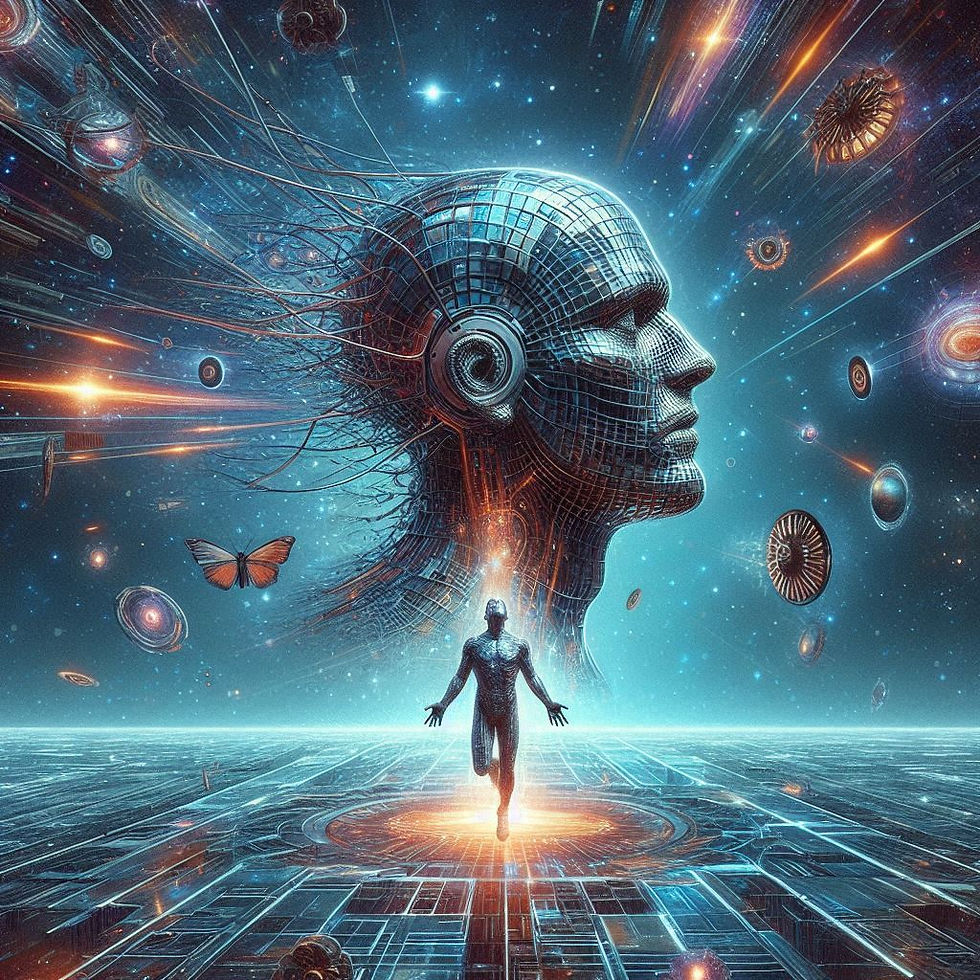 Cabeça cibernética em espaço cósmico; Neuropsionline