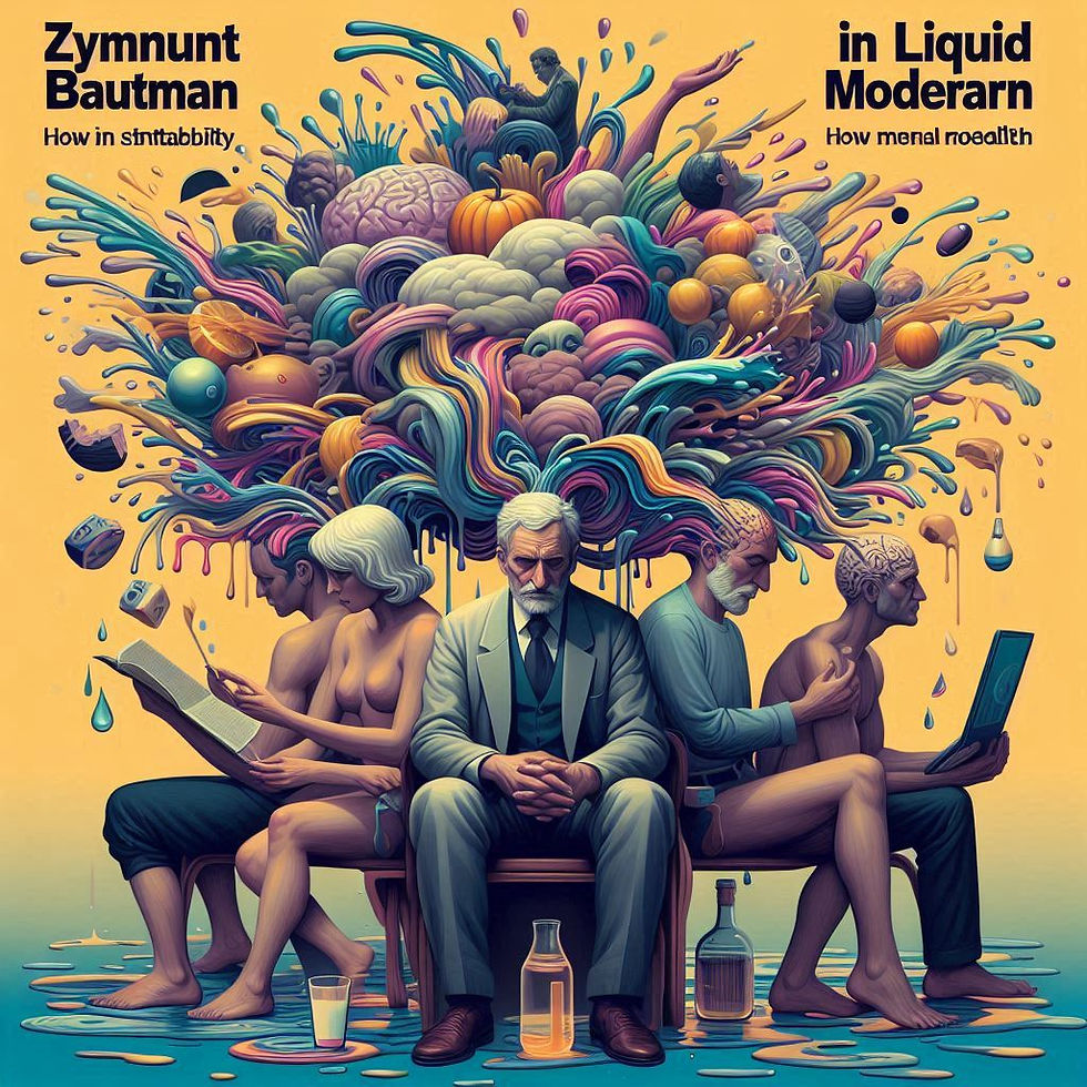 Ilustração de Zygmunt Bauman em 'In Liquid Modernism'