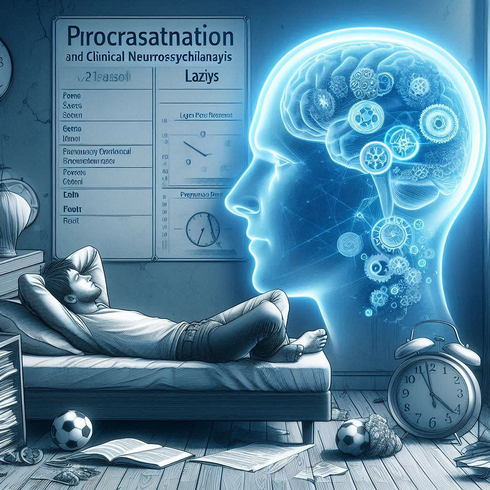 Ilustração: cérebro brilhante e jovem procrastinando