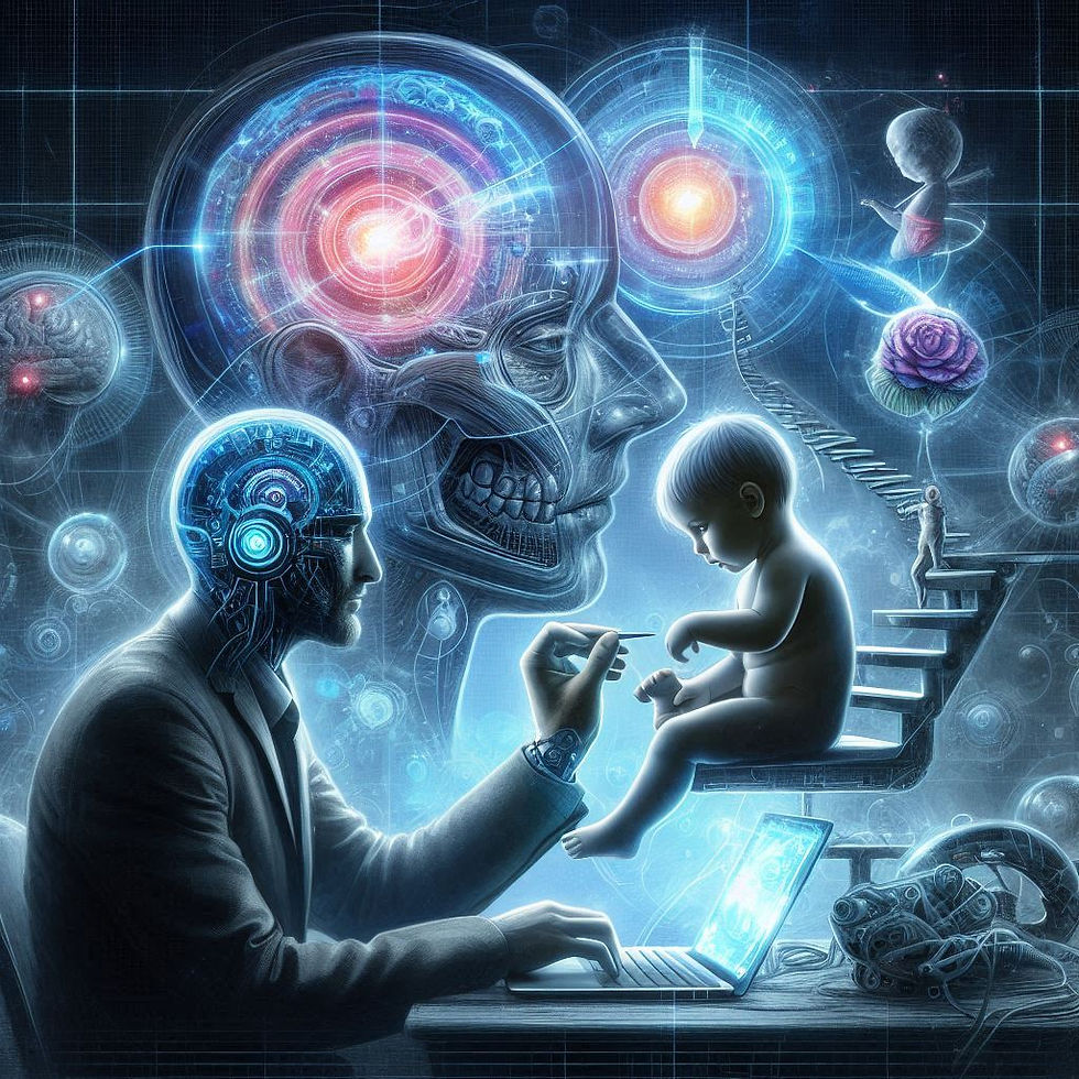 Ilustração: médico e criança, cérebro, neuropsicanálise clínica