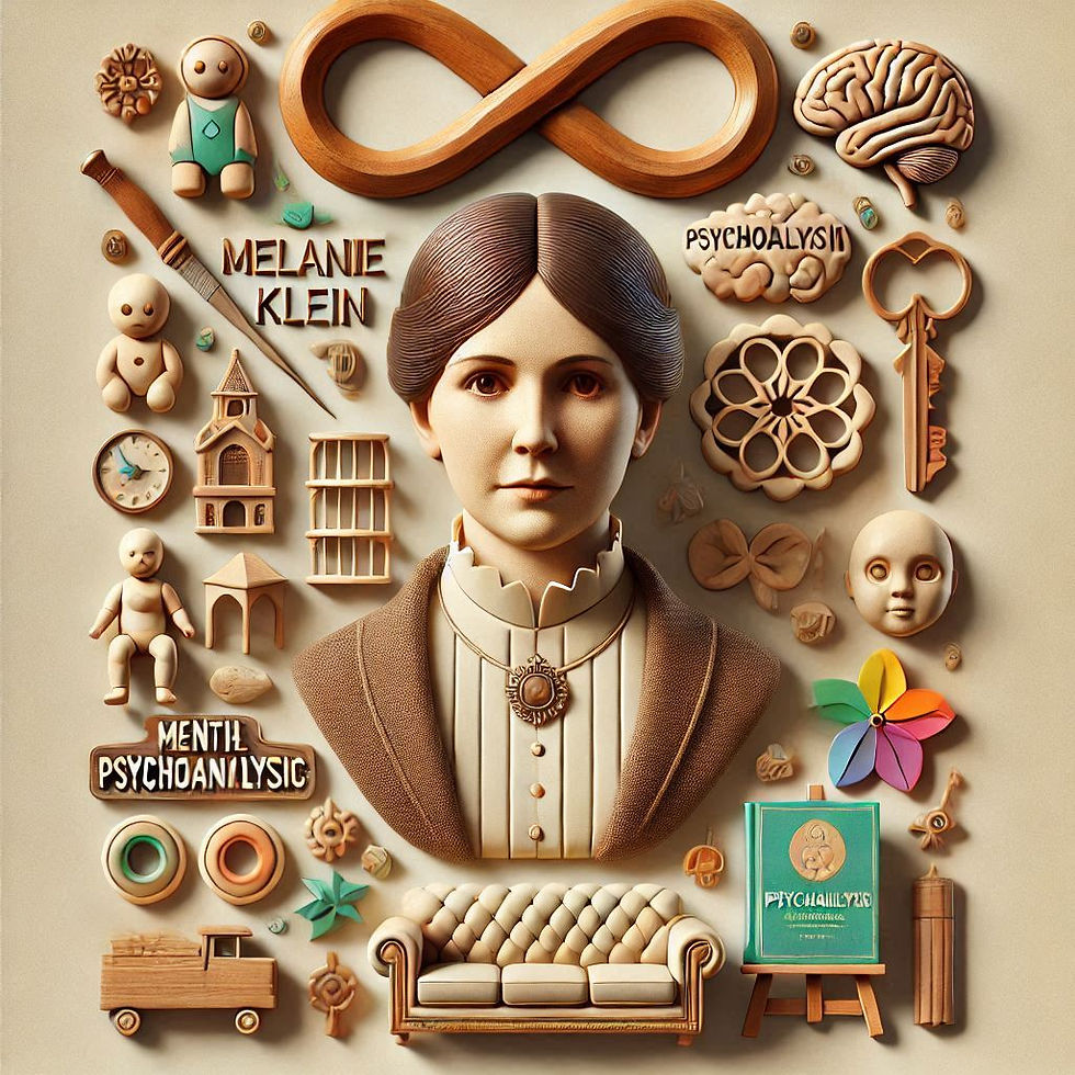 Retrato de Melanie Klein, objetos de psicanálise