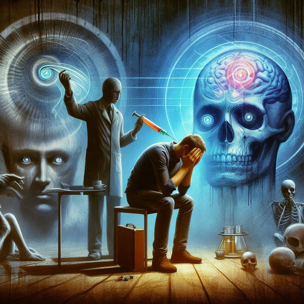 Homem abatido, médico e crânios: Neuropsicanálise Clínica