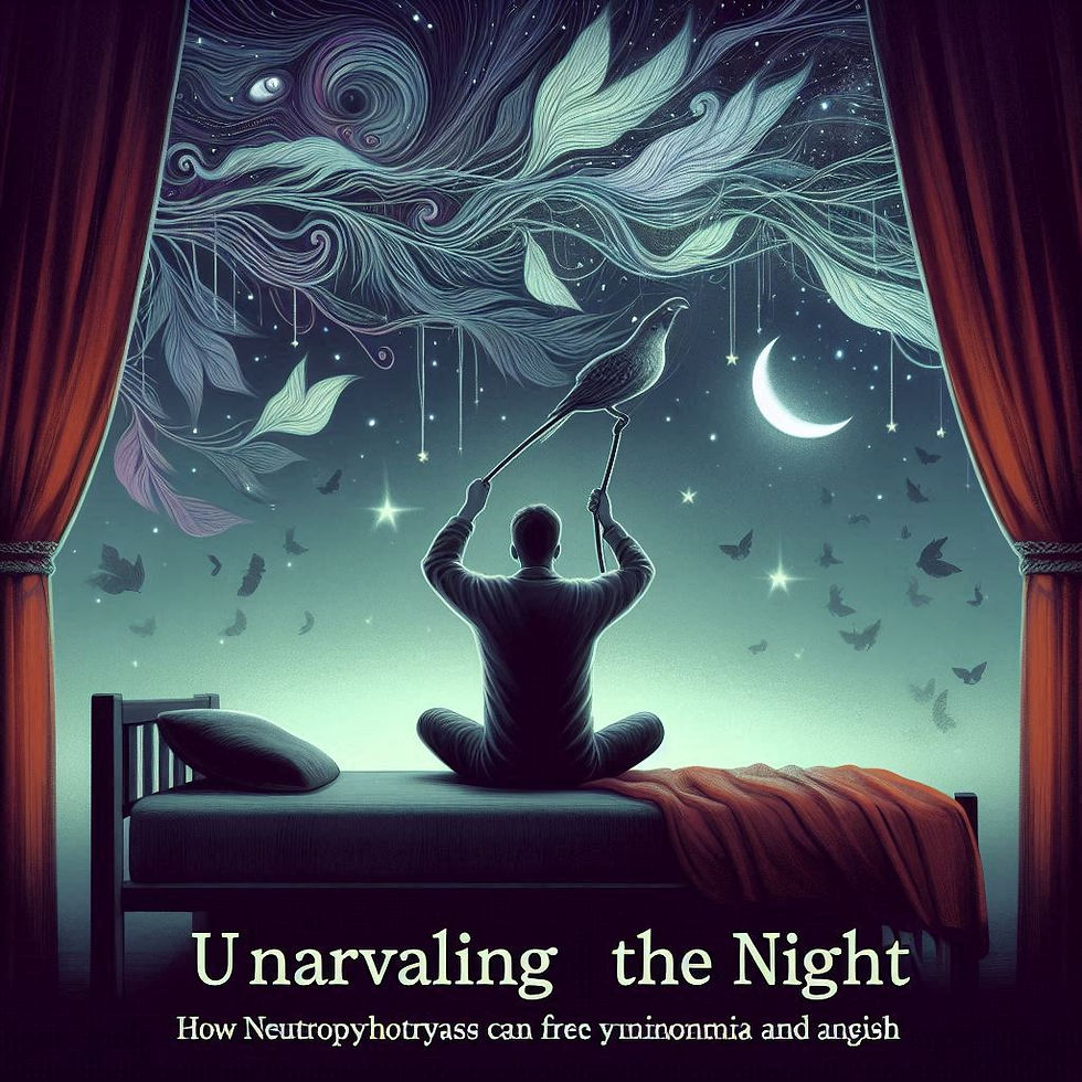 Homem meditando, noite estrelada, "Unraveling the Night", Neuropsionline