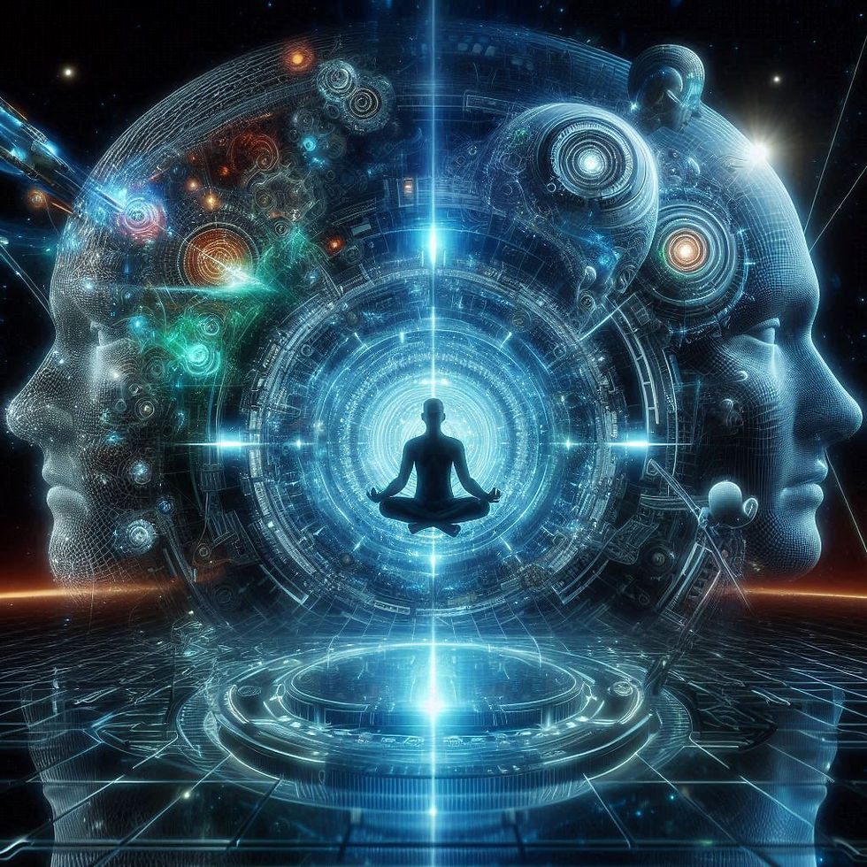 Imagem abstrata: mente humana e tecnologia