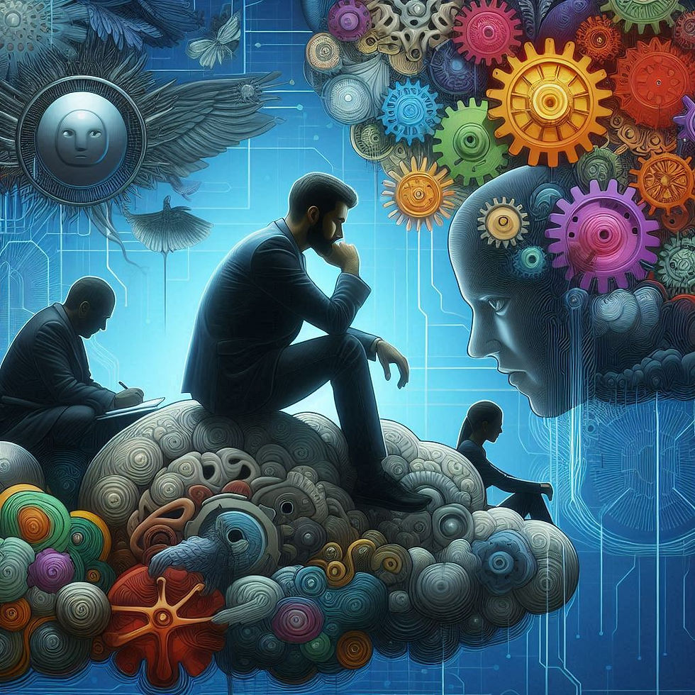 Homem refletindo sobre disfunções cognitivas e comportamentais, TCC, Neuropsionline
