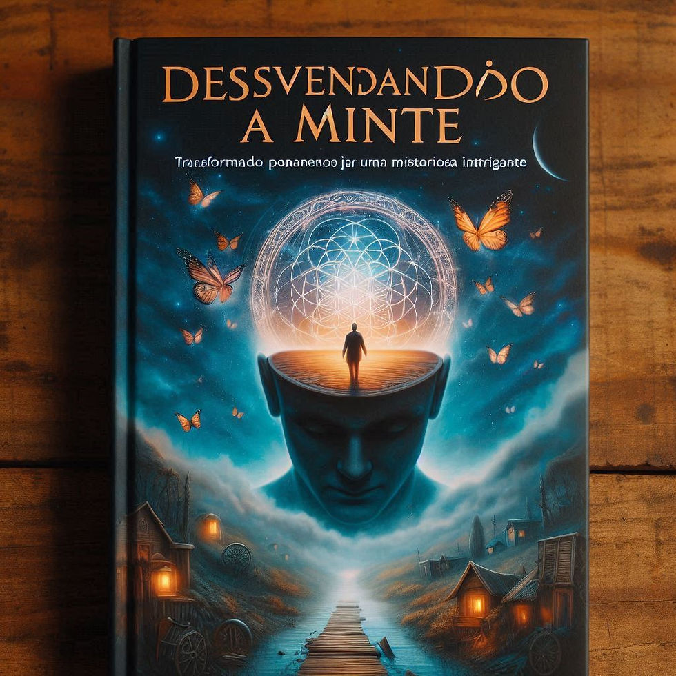 Livro "Desvendando a Mente", capa com ilustração de cabeça humana e borboletas