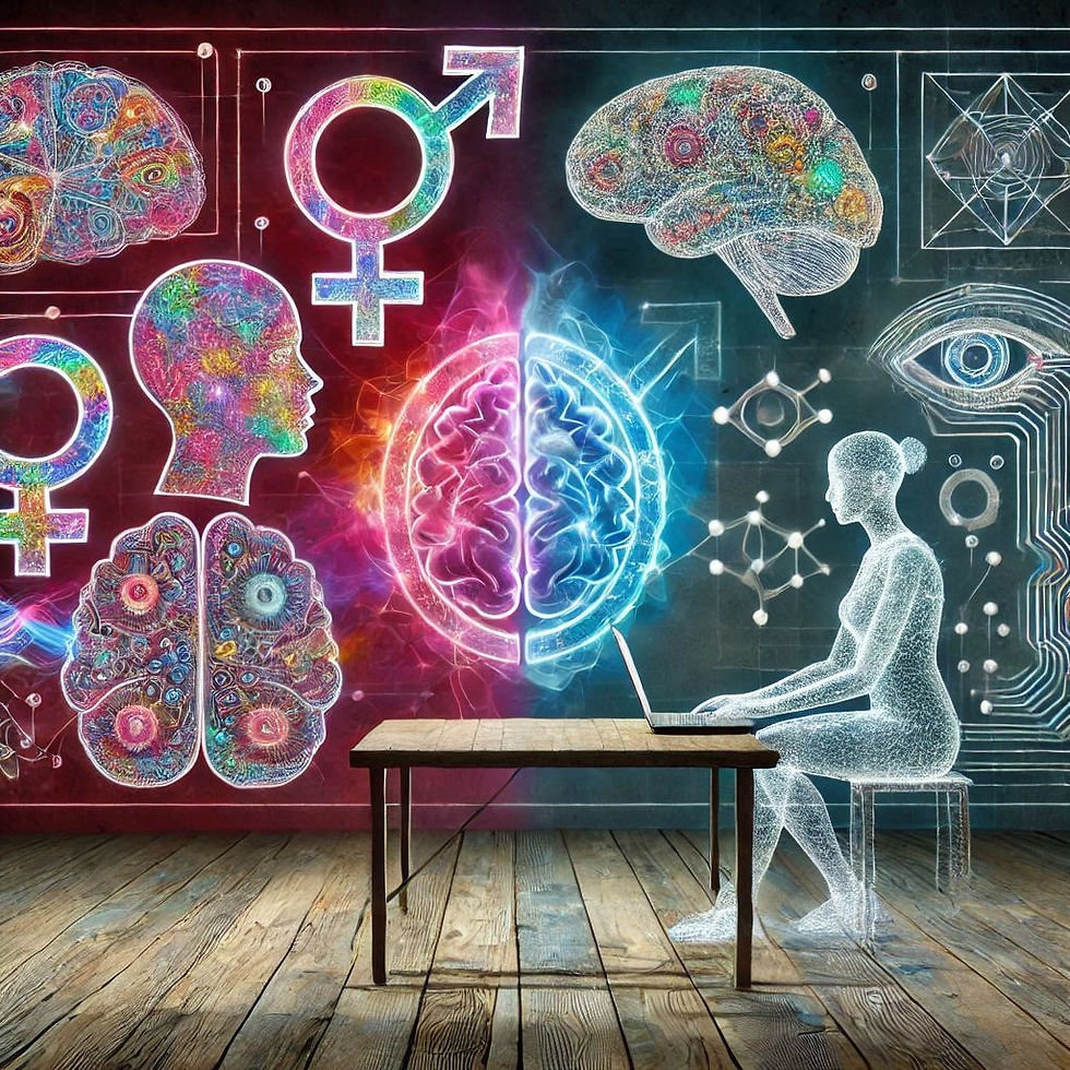 Imagem: cérebro dividido, psicologia, gênero, Neuropsionline