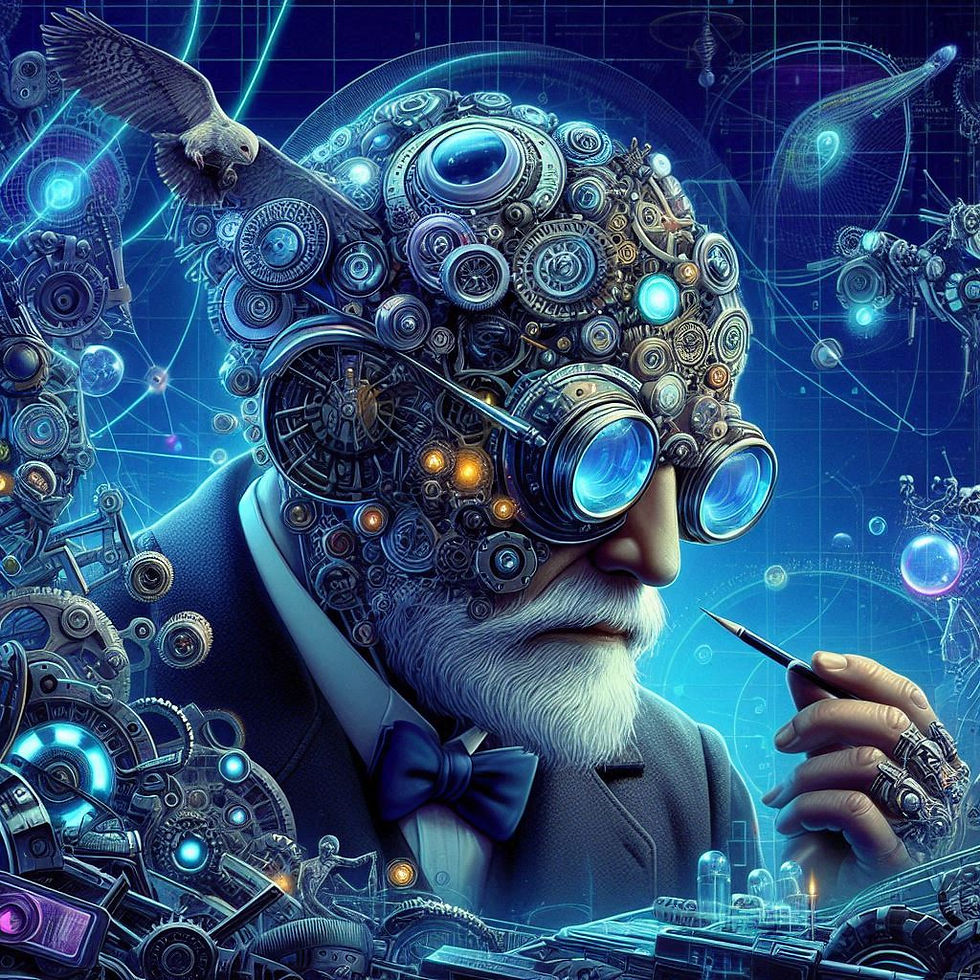 Ilustração de Einstein, mecanismos complexos
