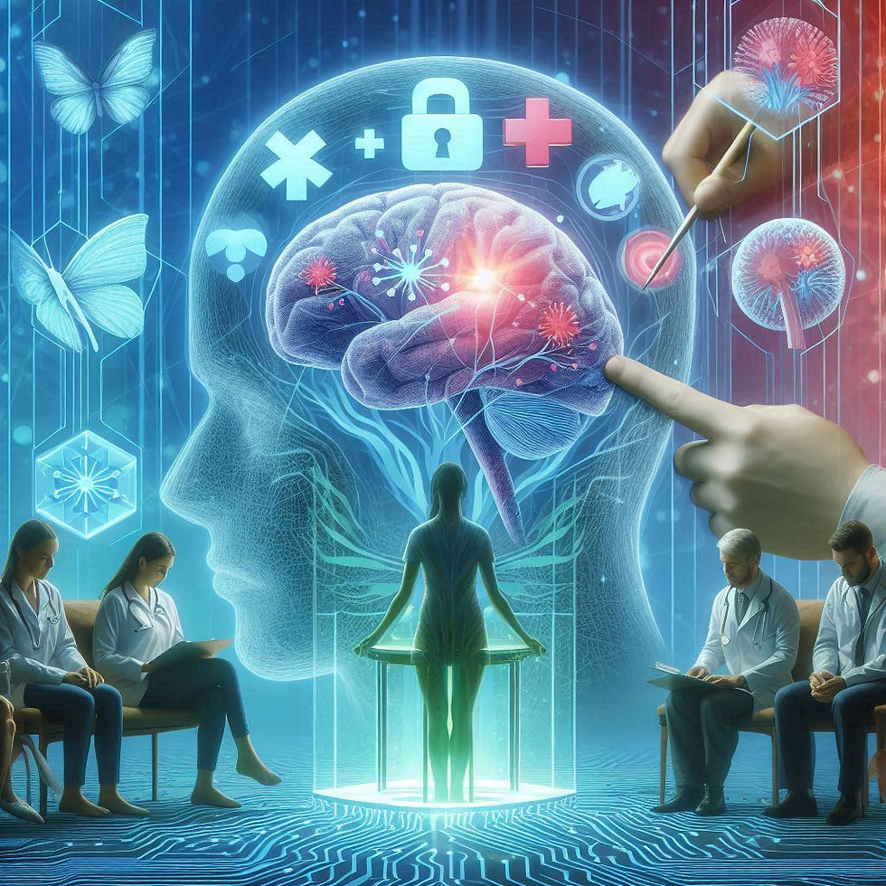 Sessão de psicoterapia: mente, cérebro e tratamento.