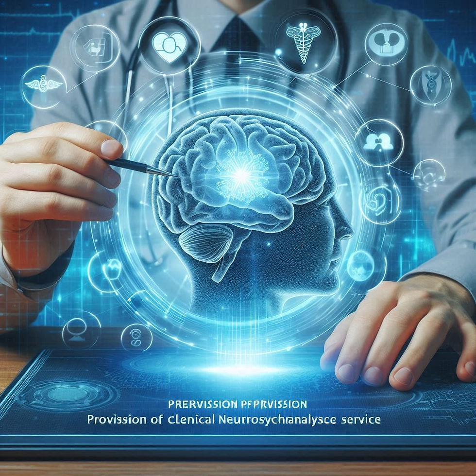 Médico analisando cérebro digital: Neuropsicanálise Clínica