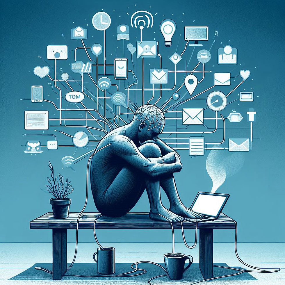 Homem sobrecarregado com tecnologia, Neuropsionline