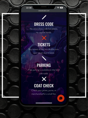 Phone showing website design