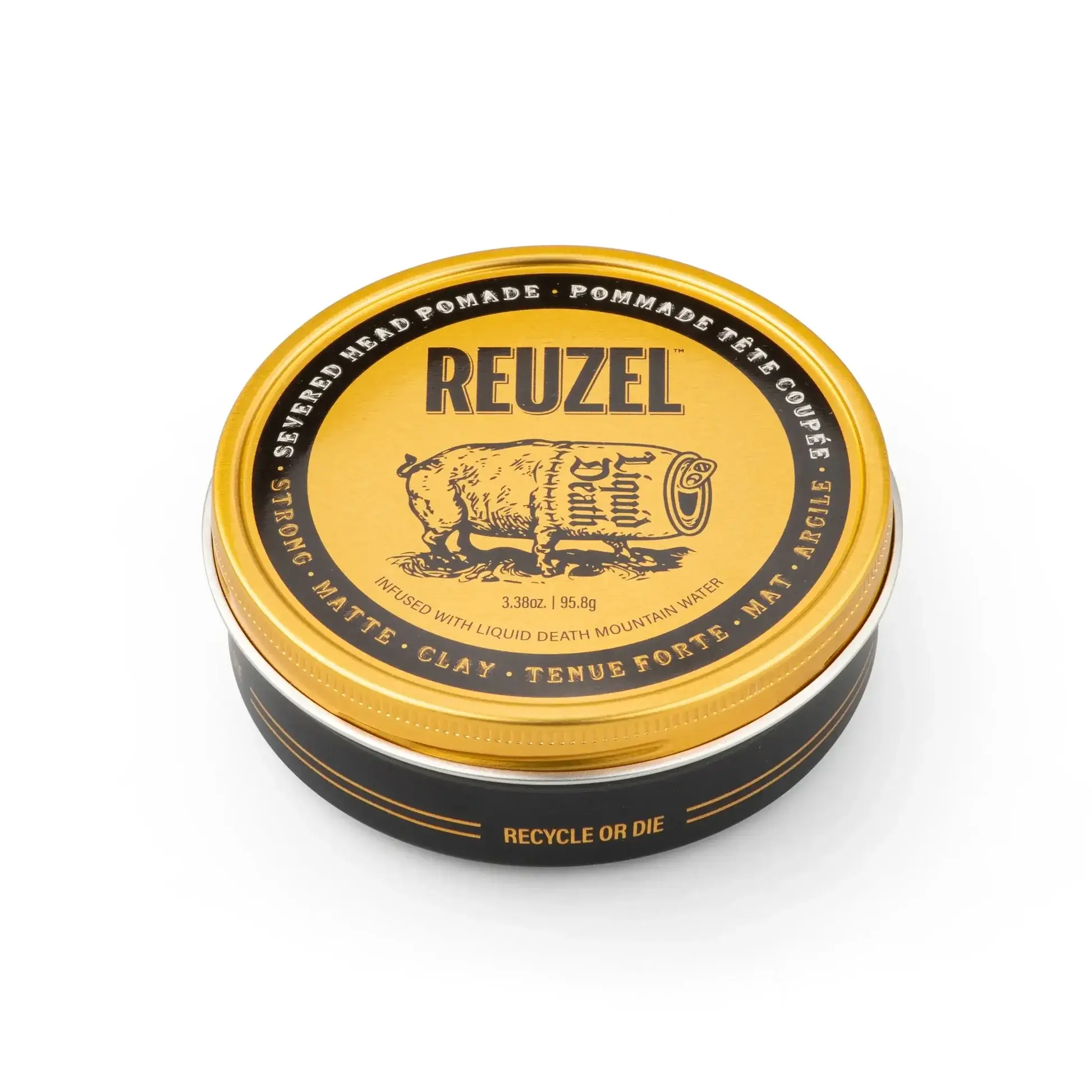 REUZEL X LIQUID DEATH – Severed Head Strong Hold Clay Pomade 超強啞色髮泥 3.38OZ