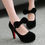 Thumbnail: Velvet Platform Bow Pumps