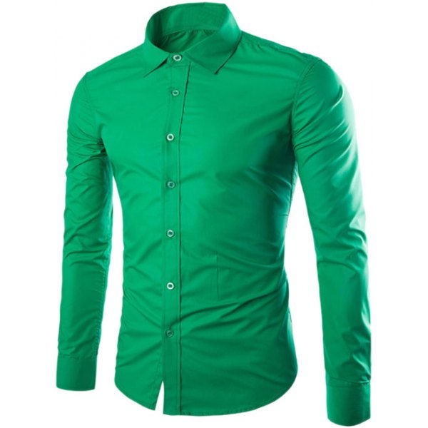 Thumbnail: Single Breasted Shirt Collar Long Sleeve Shirt