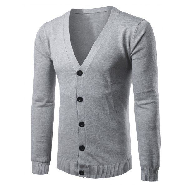 Thumbnail: Slim Fit Button Up V Neck Cardigan