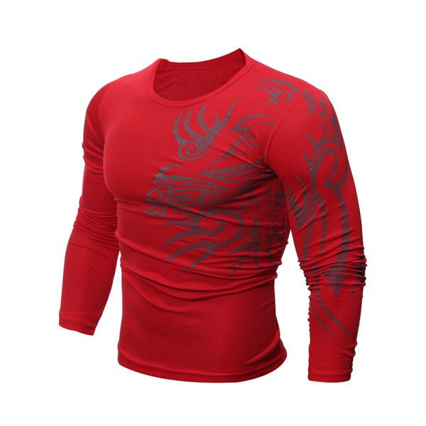 Tattoo Print Round Neck T-Shirt