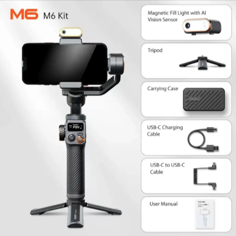 AI Vlog Gimbal with Fill Light