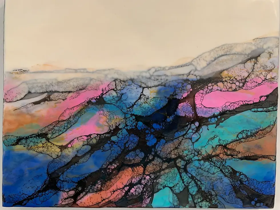 Thumbnail: *SOLD* Northern Attitude Encaustic Original Painting 14”x11”