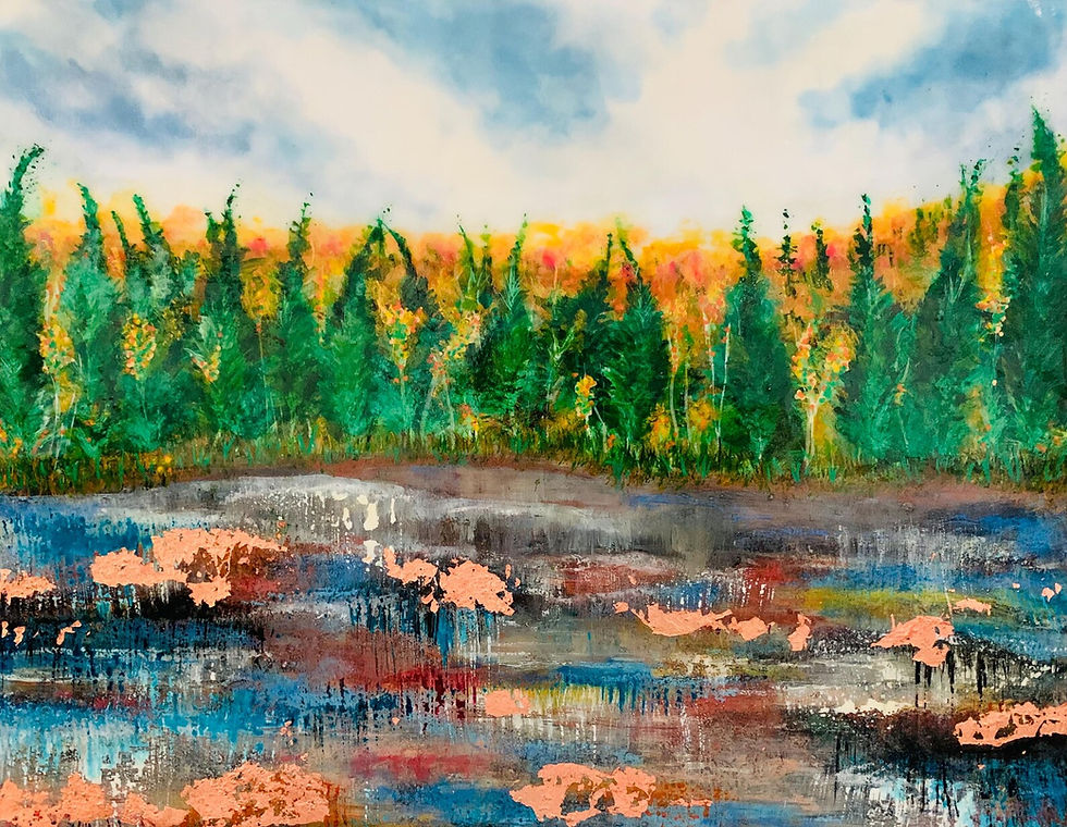Thumbnail: *SOLD* Pictured Rocks 14"x11"