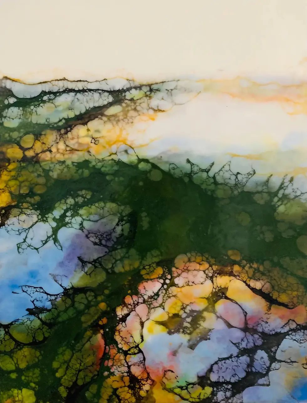 Thumbnail: *SOLD* Coastal Michigan Encaustic Original Painting 14” x 11”