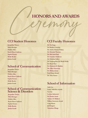 Honors & Awards Welcome Sign