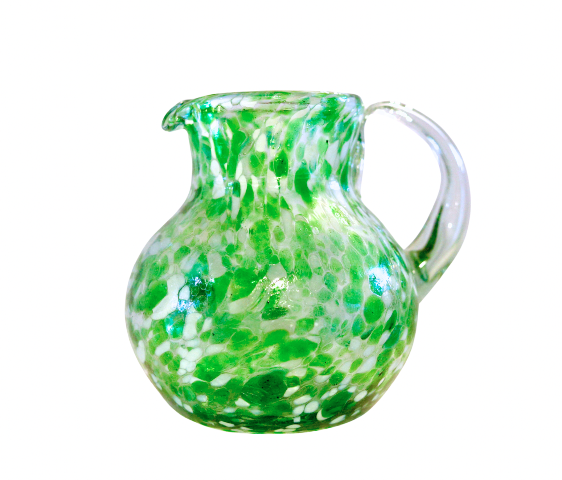 glass, green pitcher vase for flowers