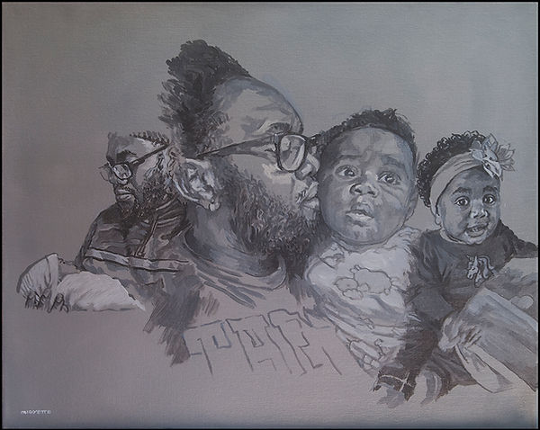 acrylic portrait painted in a loose-style