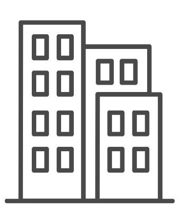 Boise home inspection commercial icon showing office buildings for business property inspections.