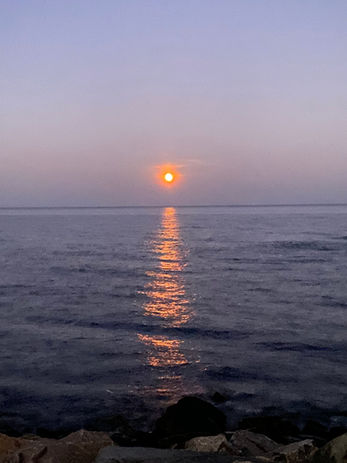 Solnedgang over Østersøen ved Gudhjem