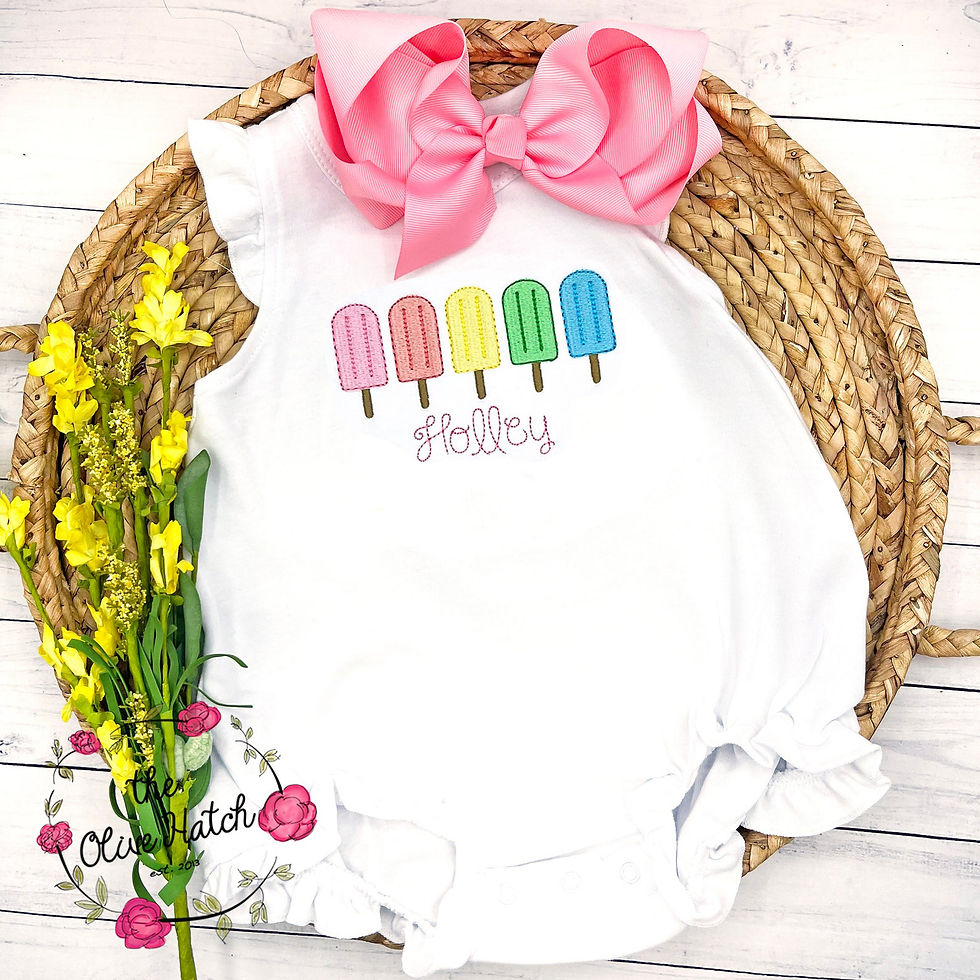 Popsicle Embroidery Romper