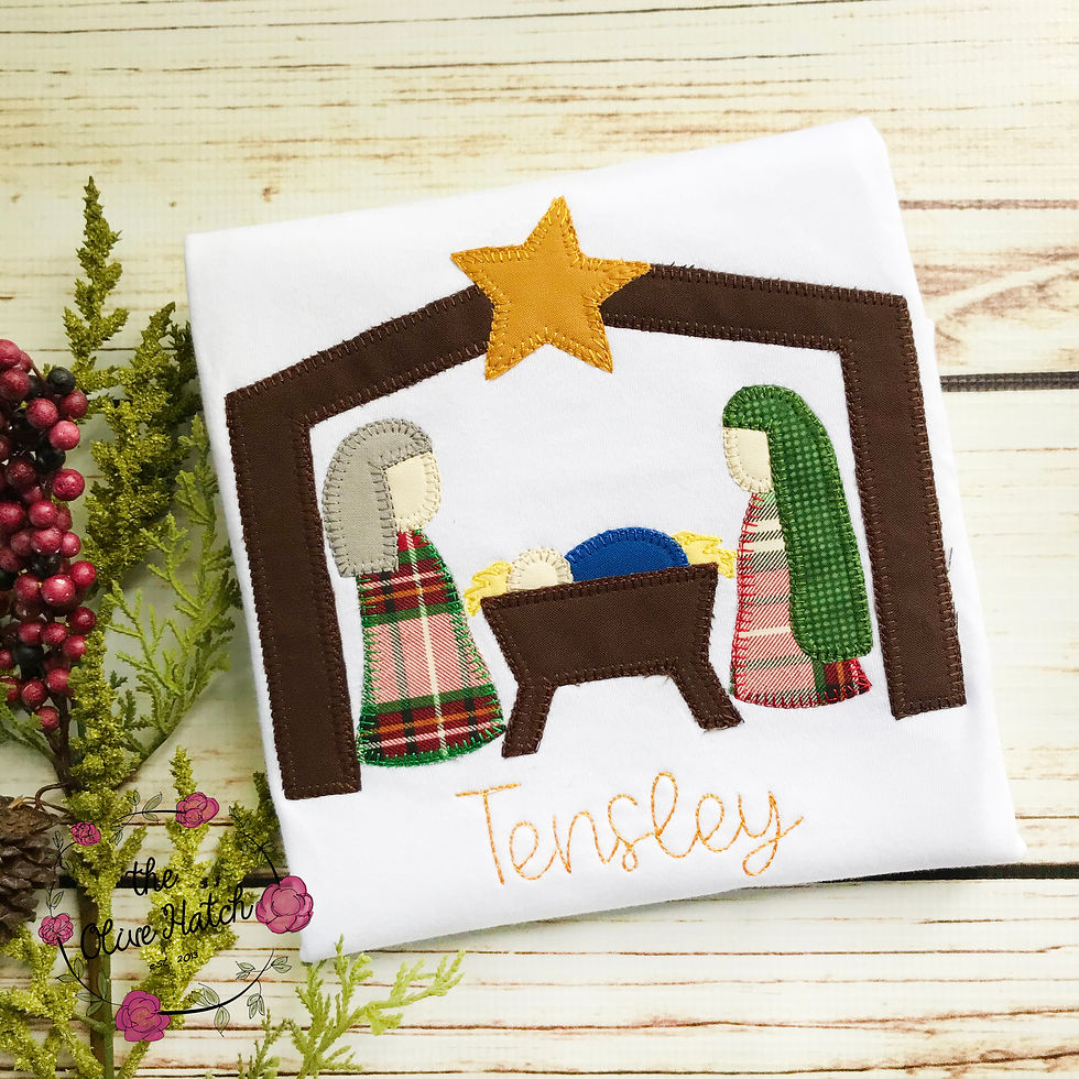 Nativity Christmas Blanket Stitch -- Applique