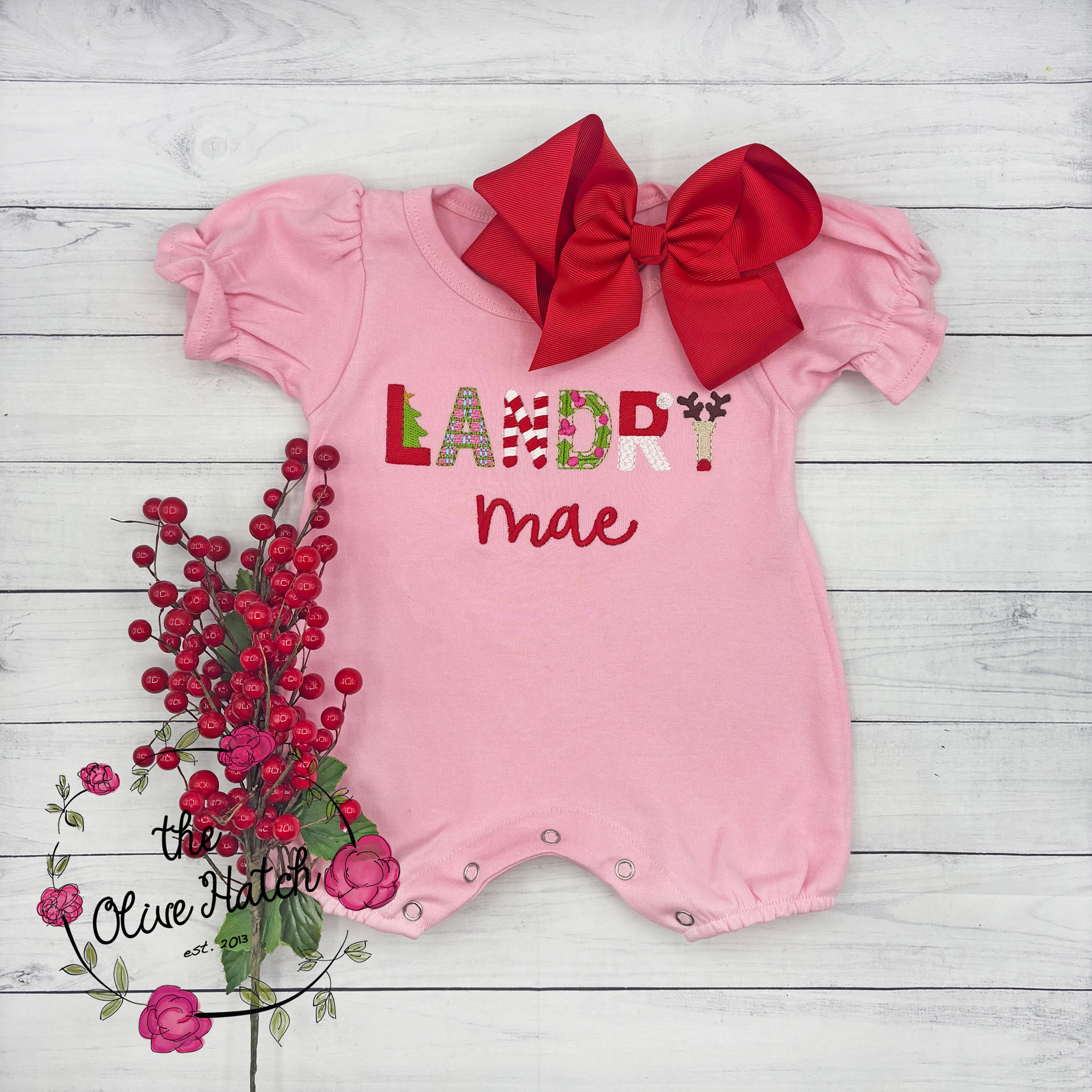 Christmas Name  Romper