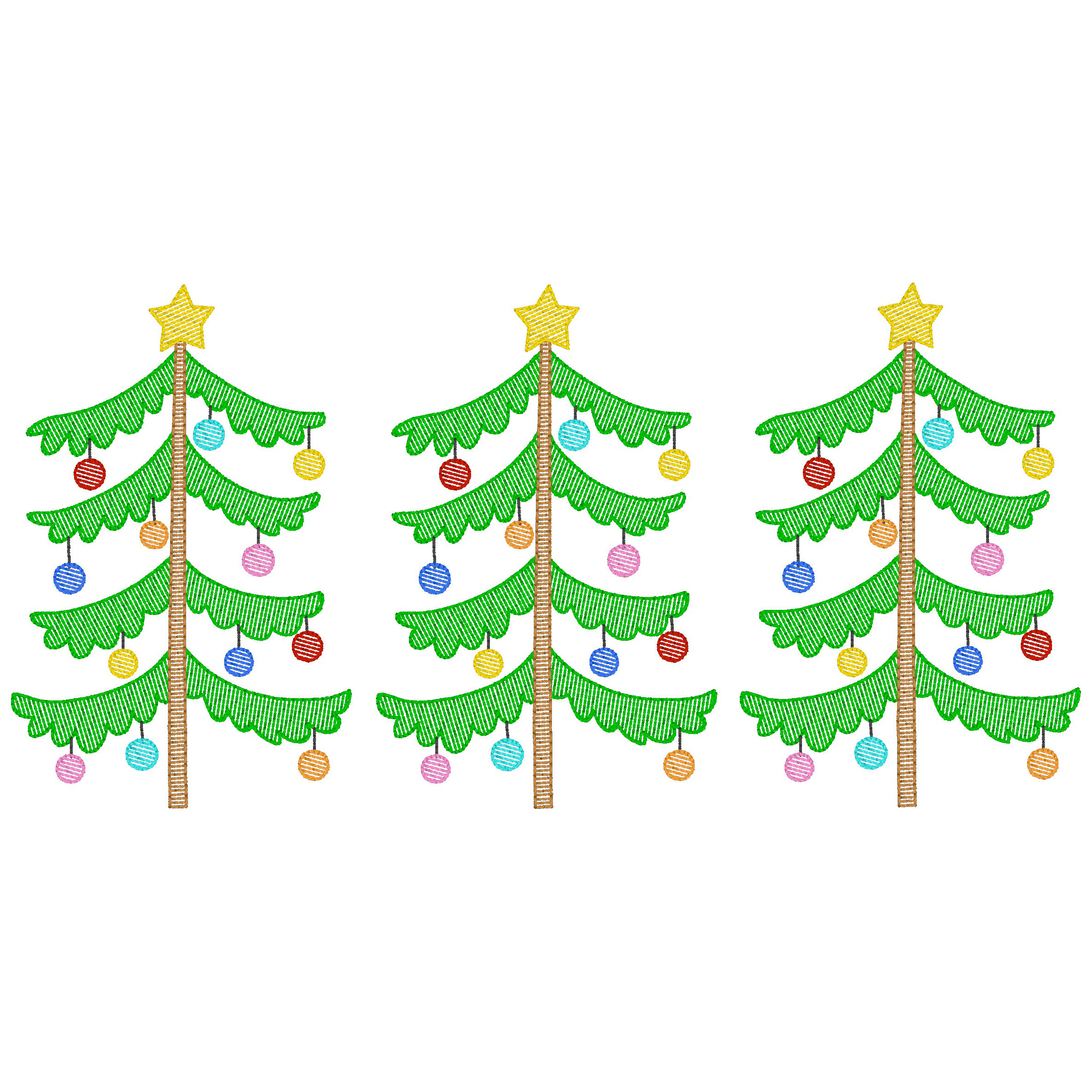 Christmas Trees Embroidery Sample Shirt