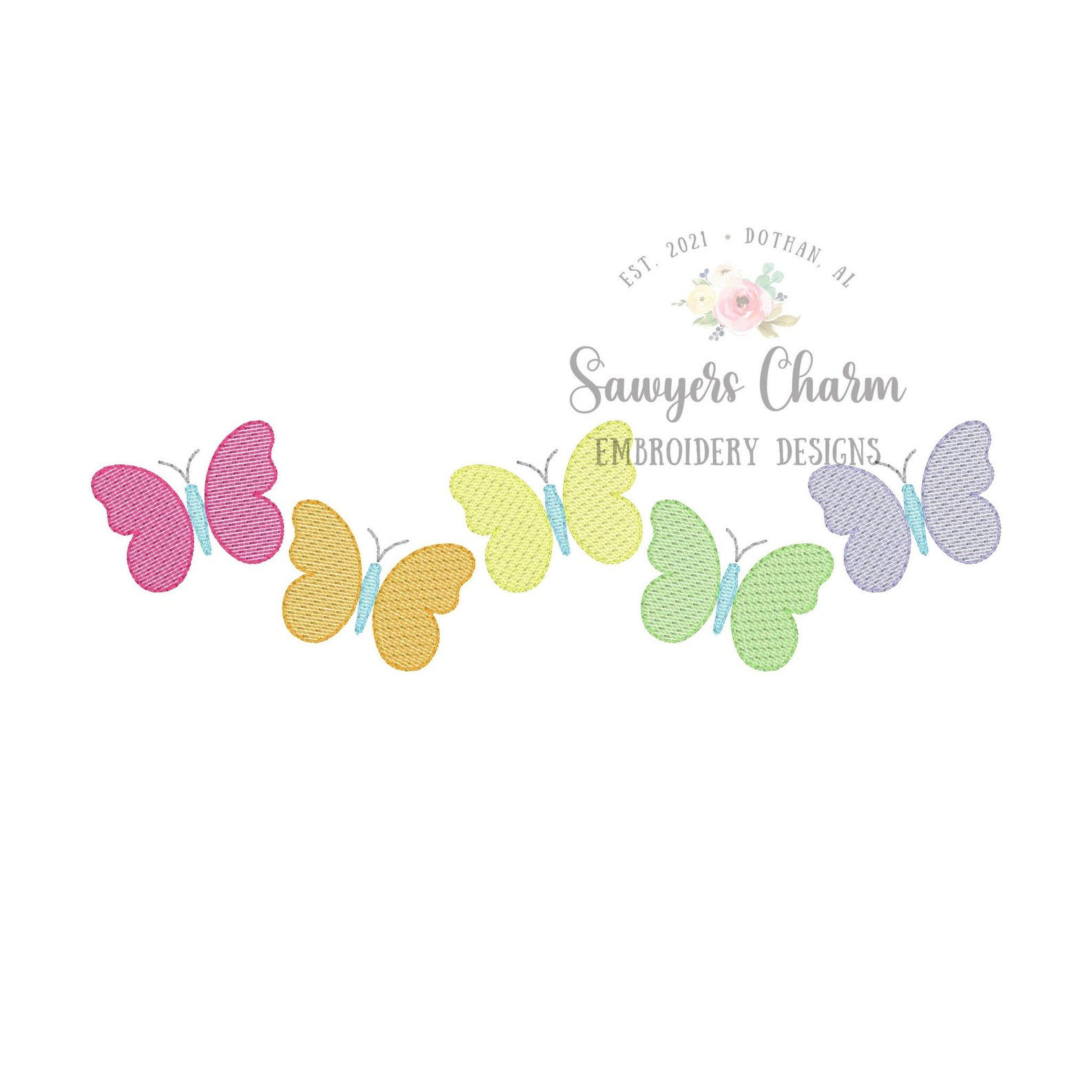 Butterfly Sketch Embroidery Shirt