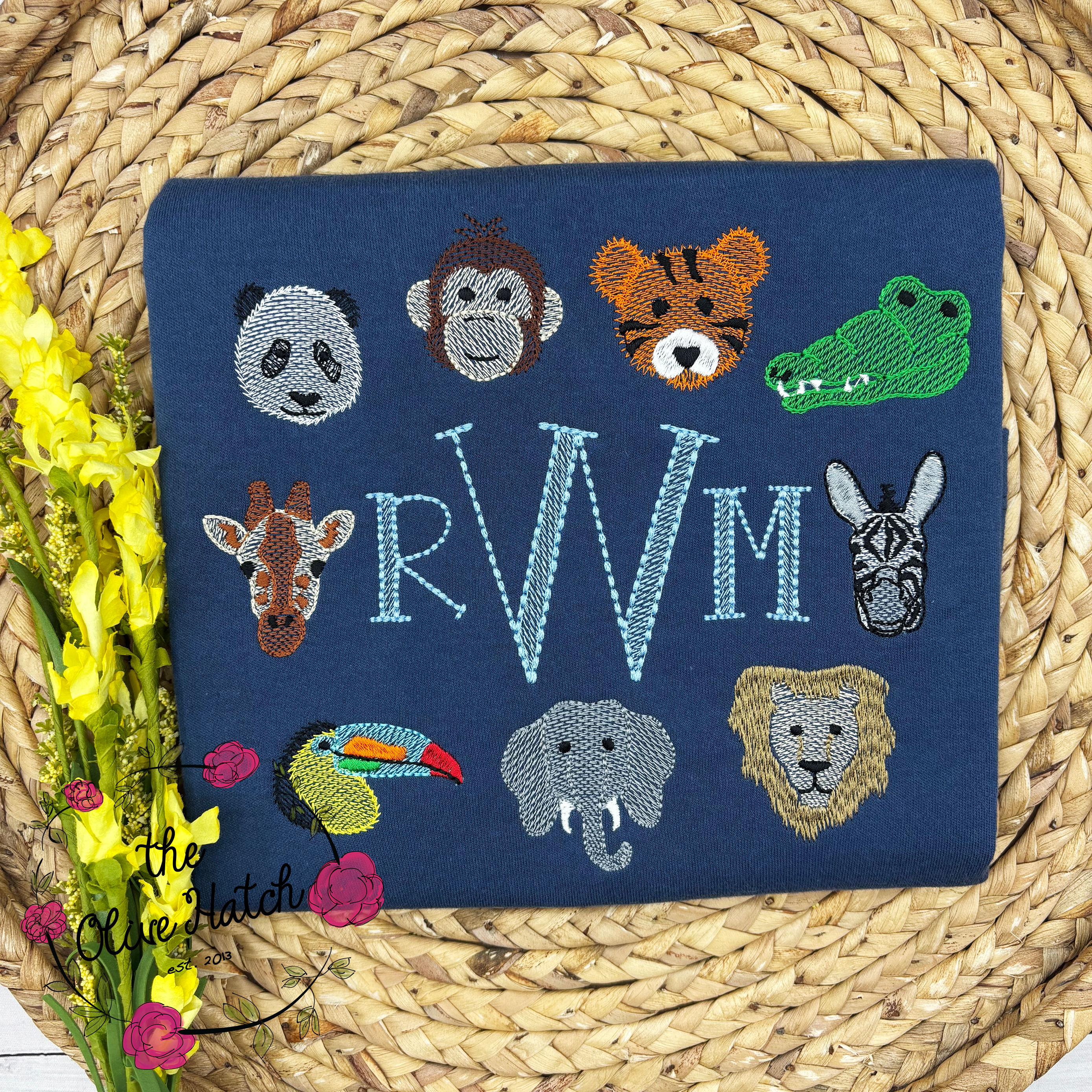 Zoo Sketch Embroidery Shirt