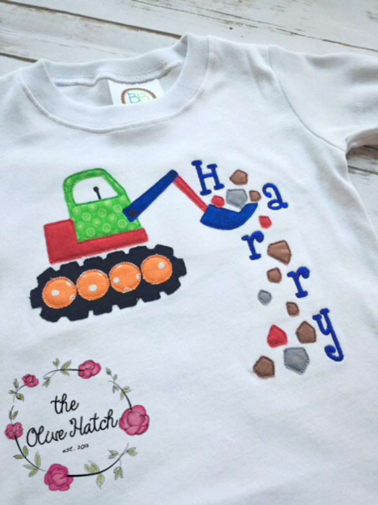 Thumbnail: Bulldozer Straight Stitch Applique
