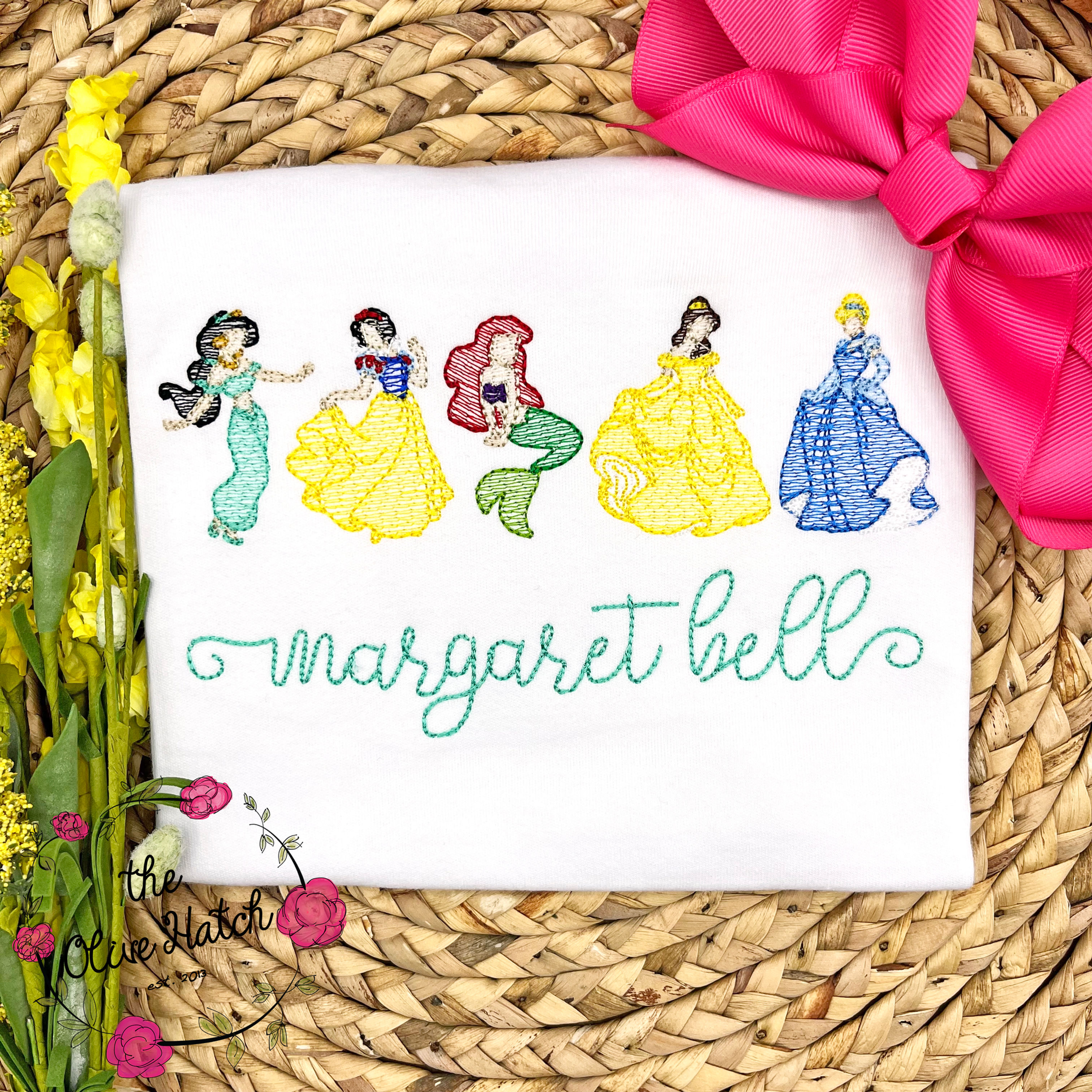 Princess Sketch Embroidery Shirt