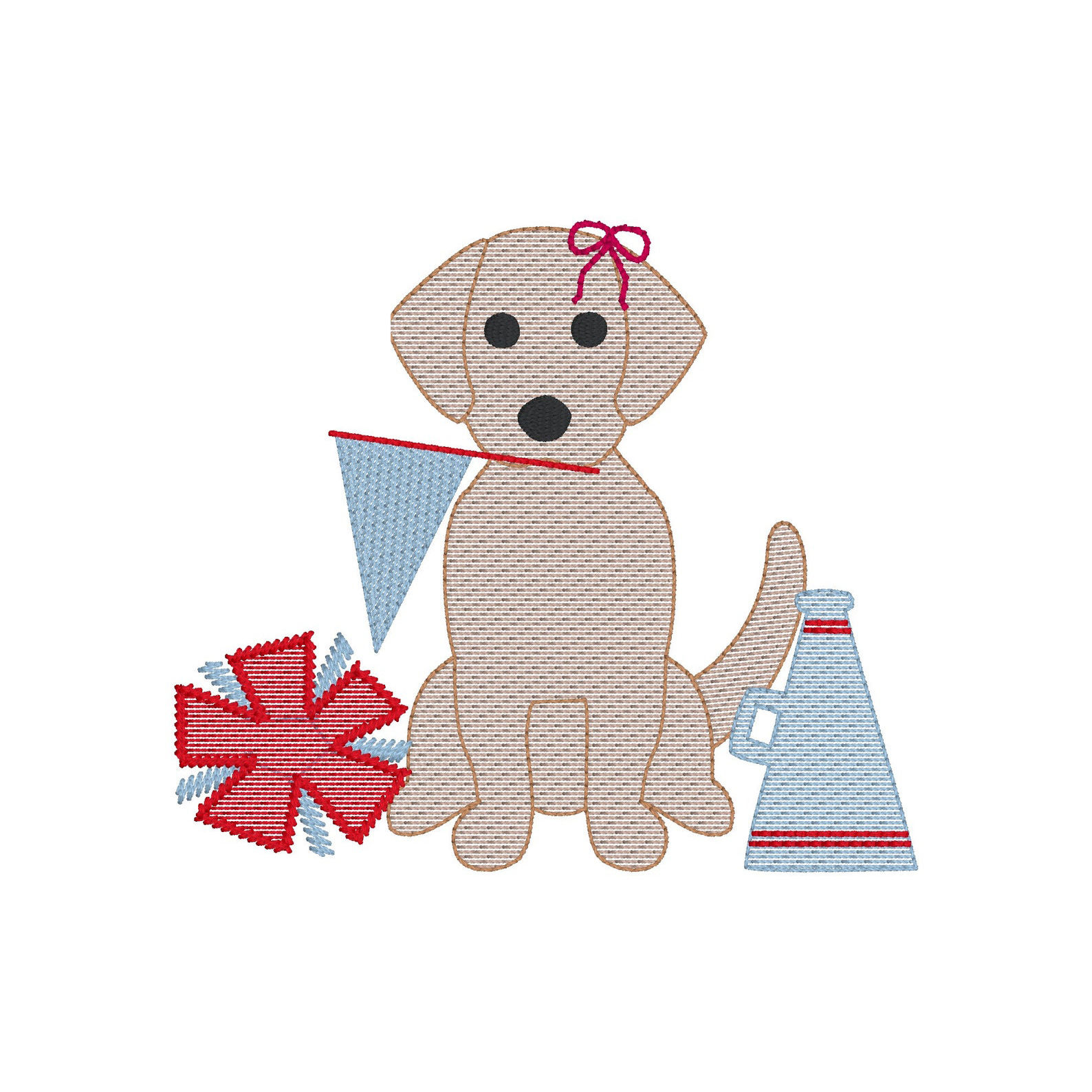 Cheer Pup Sketch Embroidery Design