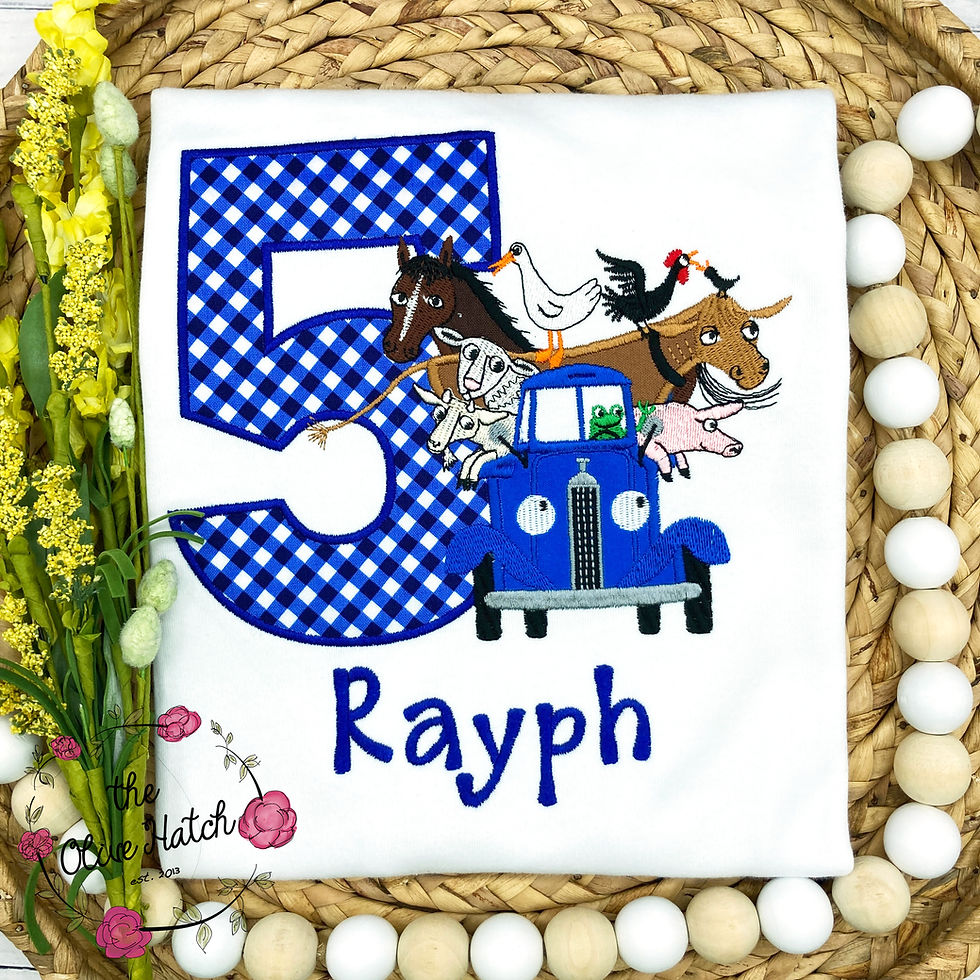 Thumbnail: Blue Truck Applique Birthday Shirt