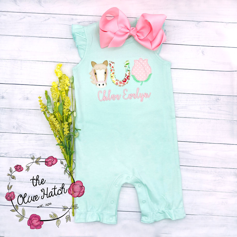 Rodeo / Derby Horse Applique Romper