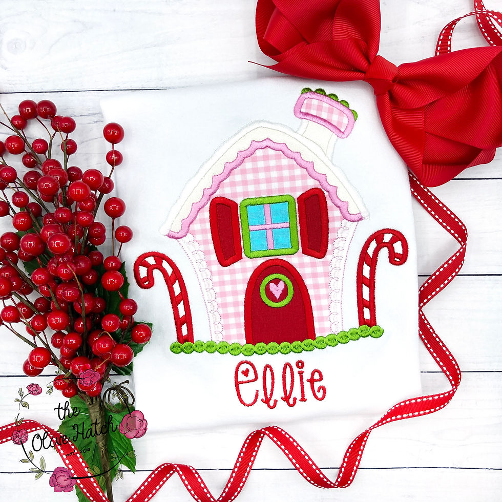 Ginger Bread House Applique Shirt